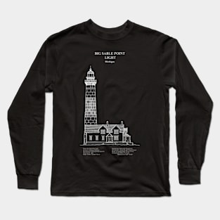 Big Sable Point Light Lighthouse - Michigan - ADpng Long Sleeve T-Shirt